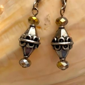 Diamond Silver Drop Earrings.